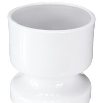 daiktų Metalinė gėlių vaza kreminės baltos spalvos emaliu Ø9cm H17,5cm