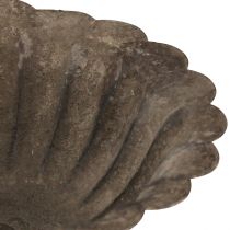 daiktų Metalinis dekoratyvinis dubuo ant kojos taurė senovinė pilka ruda Ø12cm H18cm