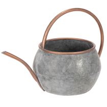 daiktų Metalinis dekoratyvinis laistytuvas, vintažinio kaimiško stiliaus, sodo puošmena, sodinimui, sidabro vario spalvos, ilgis 41 cm, Ø 26 cm, aukštis 30 cm