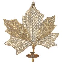 Metalinė sienų puošmena klevo lapų žvakidės auksinė senovinė 42cm × 39cm