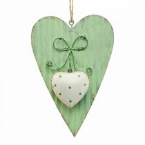 Metalinė širdelė, dekoratyvinė širdelė pakabinimui, širdies puošmena H14,5cm 2vnt