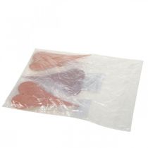 daiktų Pakabinamos dekoratyvinės širdelės, skirtos pakabinti oranžinė/violetinė 15cm 6 vnt