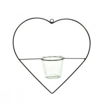daiktų Žibinto širdelė metalinis 28cm arbatinės žvakės laikiklis stiklui pakabinti 9cm