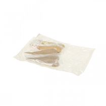 daiktų Pakabinamos dekoratyvinės langų metalinės širdelės, dekoratyvinės širdelės pakabinimui smėlio/geltonos/oranžinės spalvos H15cm 6 vnt.