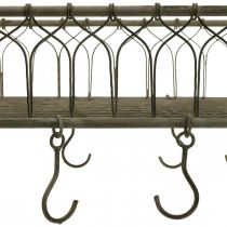 Kvadratinis metalinis krepšelis su kabliu pakabinamu dekoravimu metalinis 50x30,5x12,5cm