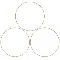 daiktų Metalinis žiedas dekoratyvinis žiedas Scandi žiedas dekoratyvinis kilpa auksinis Ø20,5cm 6 vnt.