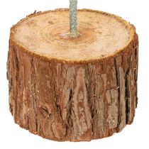 daiktų Dekoratyvinis apvalus žiedas ant medinio pagrindo, metalinis, džiovintoms gėlėms, 52 cm