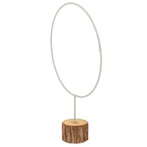 daiktų Dekoratyvinis apvalus žiedas ant medinio pagrindo, metalinis, džiovintoms gėlėms, 52 cm