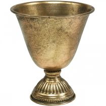 Metalinis dubuo taurė metalinė dekoracija auksinė senovinė išvaizda H16cm