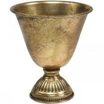 daiktų Metalinis dubuo taurė metalinė dekoracija auksinė senovinė išvaizda H16cm