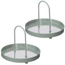 daiktų Dekoratyvinis padėklas, skirtas naudoti virtuvėje ir papuošti valgomojo stalą, aukšta rankena, 18 cm