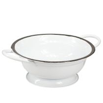 daiktų Metalinio dubenėlio apdaila Balta Juoda Ø16,5cm H6,5cm 4vnt