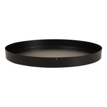 Metalinis padėklas dekoratyvinis padėklas juodas apvalus žvakių padėklas Ø25cm