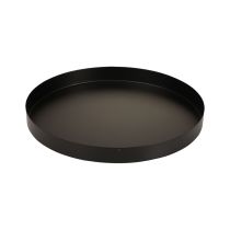 Metalinis padėklas apvalus žvakių padėklas juodas Ø20cm H2,5cm