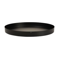 Metalinis padėklas apvalus žvakių padėklas juodas Ø20cm H2,5cm