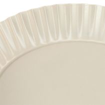 daiktų Pilkos spalvos dekoratyvinė metalinė lėkštė su pagrindu Ø14cm 2 vnt.