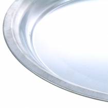 daiktų Metalinė plokštė bazinė sidabrinė blizgi Ø45,5cm H4cm