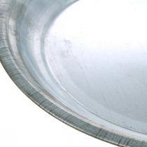 Dekoratyvinė lėkštė, išdėstymo pagrindas, metalinė lėkštė sidabrinė, stalo apdaila Ø26cm
