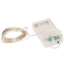 daiktų Mikro LED girliandos, 20 šiltai baltų lempučių, laikmatis, baterijos, 6 vnt.