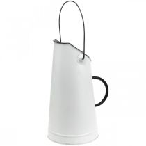 daiktų Deco metalinis ąsotis, pieno ąsotis baltas, juodas H30cm