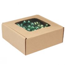 daiktų Mini eglutės rutuliai stiklas ant vielos žalias Ø1,5cm 140 vnt