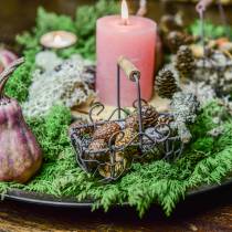 daiktų Mini vielinio krepšelio variantas su medine rankena, rūdžių ruda, H10,5–11,5 cm, 9 vnt.