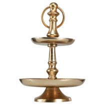 daiktų Mini etagere metalo apdaila auksinė matinė 2 pakopų stalo puošmena H22cm