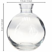 daiktų Mini Stiklinės Vazos Bulbous Blue Tonted Ø7,5cm A9cm 6 vnt