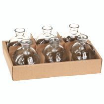 daiktų Mini Stiklinės Vazos Bulbous Blue Tonted Ø7,5cm A9cm 6 vnt