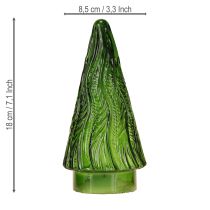 daiktų Mini stiklinė Kalėdų eglutė LED raudona žalia ruda 18 cm 3 vnt.