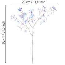 daiktų Dirbtinai žydinti šakelė su vaivorykštiniais žiedais, 80 cm