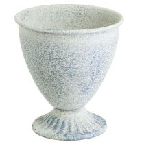 daiktų Mini trofėjinė vaza taurė metalinė balta mėlyna H11,5cm 2vnt