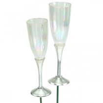 Mini šampano taurė Naujųjų metų išvakarių dekoracija lipniam 7,5cm 24vnt
