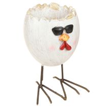 daiktų Mini planter kiaušinis vištiena su akiniais nuo saulės ir pėdomis H12,5cm 2 vnt