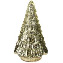 daiktų Mini Kalėdų eglutė su LED apšvietimu, žalia, auksinė, 28 cm