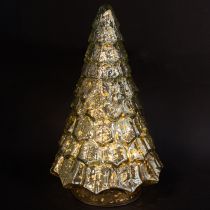 daiktų Mini Kalėdų eglutė su LED apšvietimu, žalia, auksinė, 28 cm