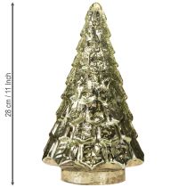 daiktų Mini Kalėdų eglutė su LED apšvietimu, žalia, auksinė, 28 cm