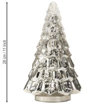 daiktų Mini Kalėdų eglutė su LED apšvietimu, sidabro spalvos, 28 cm