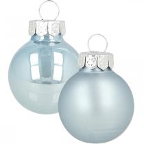 daiktų Mini kalėdinis rutulinis stiklas mėlynas blizgus/matinis Ø2,5cm 24p