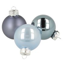 daiktų Mini kalėdiniai rutuliukai, mėlyni, metaliniai, Ø4 cm, 24 vnt.