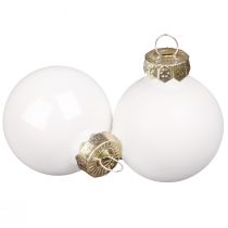 daiktų Mini kalėdiniai rutuliai balto stiklo emalio Ø3cm 22 vnt