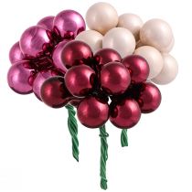daiktų Mini kalėdiniai rutuliukai ant vielos Berry Mix Ø20mm 140 vnt
