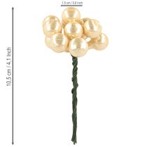 daiktų Mini kalėdiniai rutuliukai ant vielos, aukso, kreminės spalvos, Ø1,5 cm, 140 vnt.