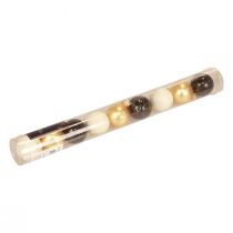 daiktų Mini kalėdiniai rutuliai stiklas baltas juodas auksas Ø3cm 9 vnt