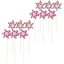 daiktų Mini Vėjo malūnėlis Ladybug Decoration Balta Alyvinė Ø8cm 12 Vnt