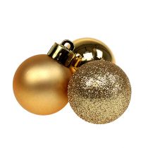 Mini kalėdinis kamuoliukas auksinis Ø3cm 14vnt