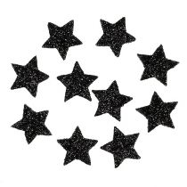 daiktų Mini blizganti žvaigždė juoda 2,5 cm 96 vnt