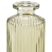 daiktų Mini vazos stiklinės su grioveliais retro gėlių vaza žalia Ø5cm 4vnt