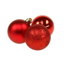 Mini Kalėdinis kamuoliukas raudonas Ø3cm 14vnt