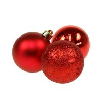 daiktų Mini Kalėdinis kamuoliukas raudonas Ø3cm 14 vnt
